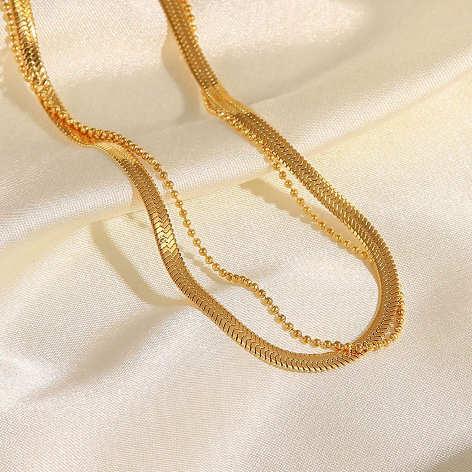 Gold Layered Anklet | Waterproof 18k Gold Multi-Layer Luxury 2