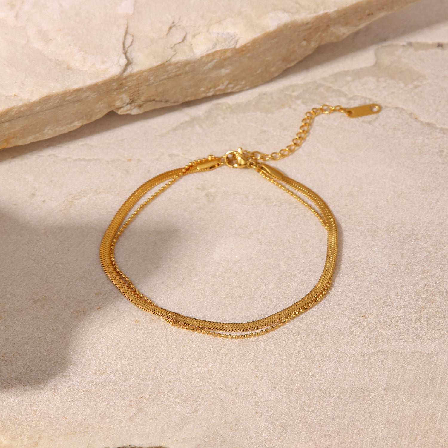 Gold Layered Anklet | Waterproof 18k Gold Multi-Layer Luxury 3