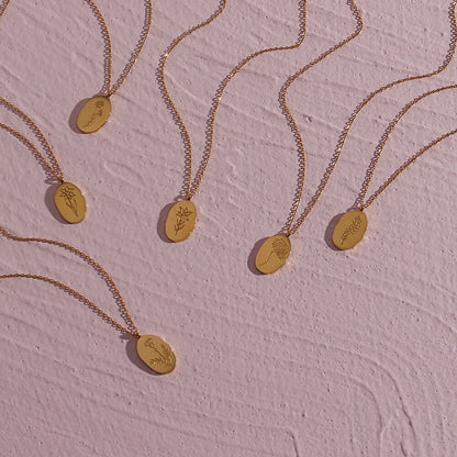 Gold Necklace | 18K Plated Stainless Steel Oval Coin with Adjustable Extender 1