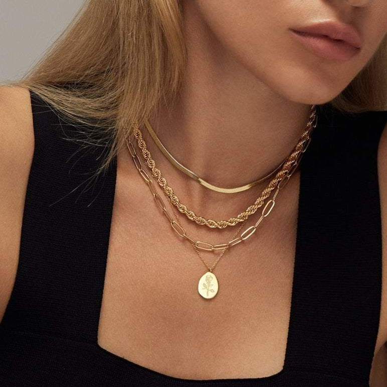 Gold Necklace | 18K Plated Stainless Steel Oval Coin with Adjustable Extender 6