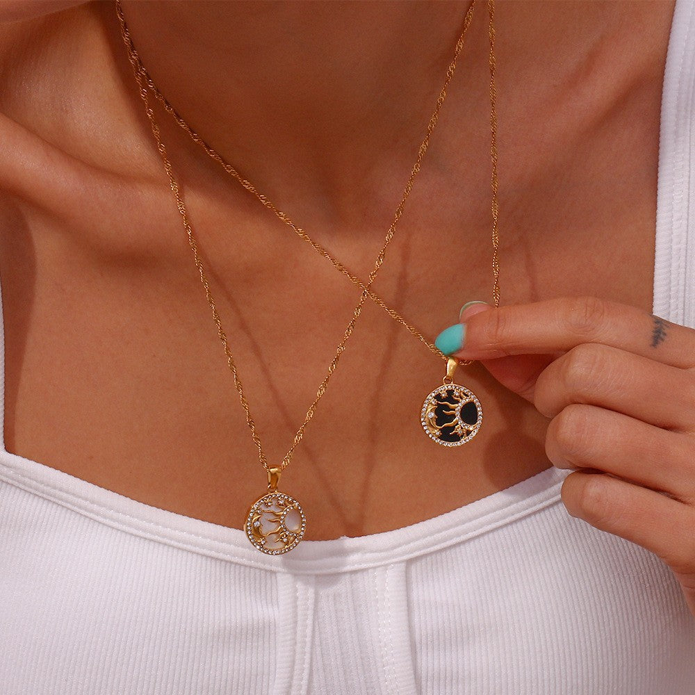 Gold Necklace | 18k Waterproof Chain with Cosmic Pendant 1