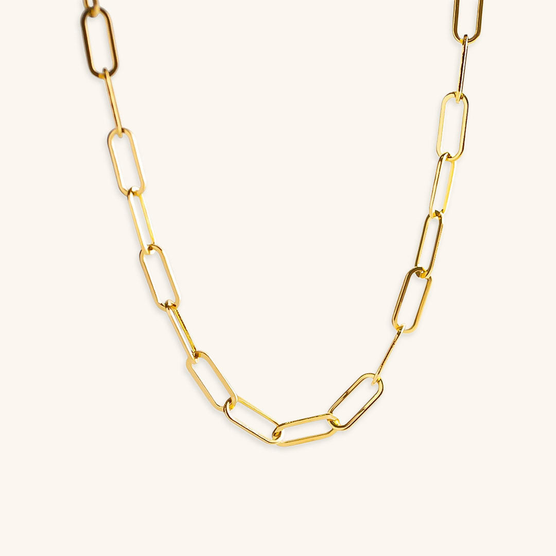 Gold Necklace | Ethically Sourced Stainless Steel Paperclip Chain 0
