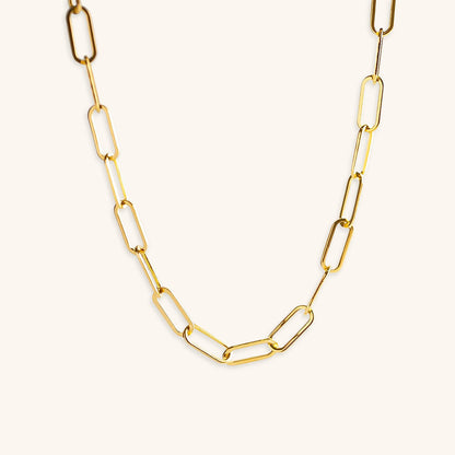 Gold Necklace | Ethically Sourced Stainless Steel Paperclip Chain 0