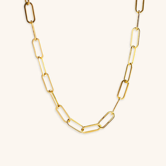 Gold Necklace | Ethically Sourced Stainless Steel Paperclip Chain 0