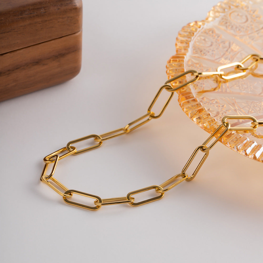 Gold Necklace | Ethically Sourced Stainless Steel Paperclip Chain 3