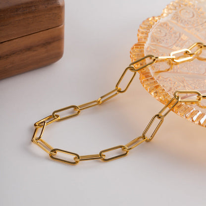 Gold Necklace | Ethically Sourced Stainless Steel Paperclip Chain 3
