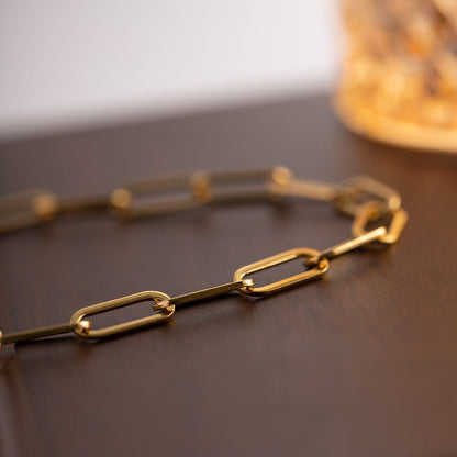 Gold Necklace | Ethically Sourced Stainless Steel Paperclip Chain 4