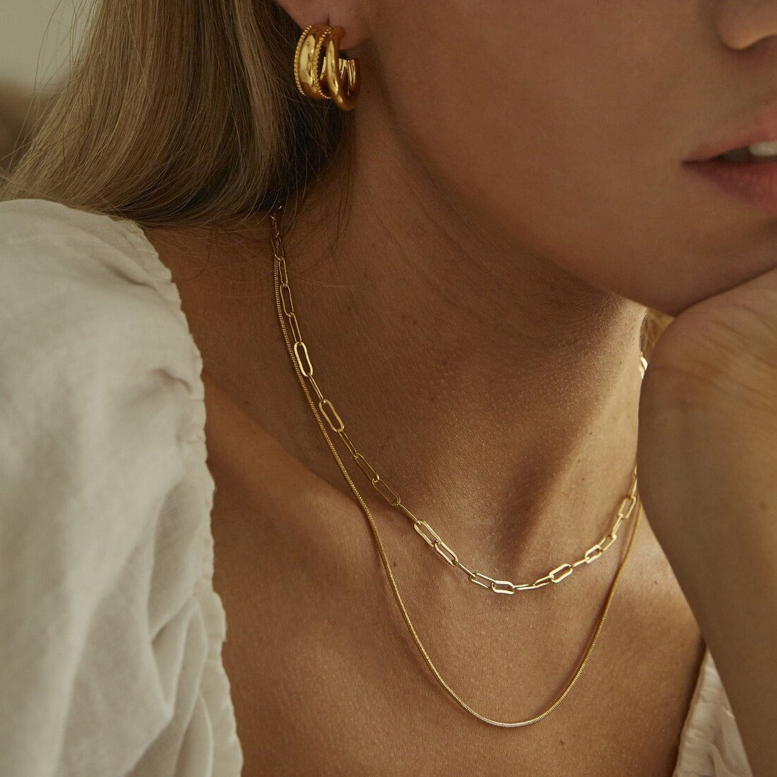 Gold Necklace | Tarnish Resistant Stainless Steel Chain with Vintage Elegance 0
