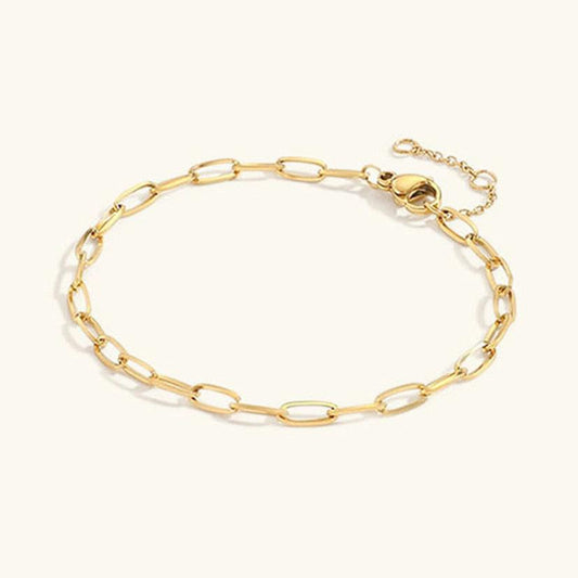 Gold Paperclip Chain Bracelet | Hypoallergenic Stainless Steel with Timeless Elegance 0