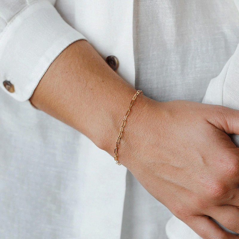 Gold Paperclip Chain Bracelet | Hypoallergenic Stainless Steel with Timeless Elegance 2