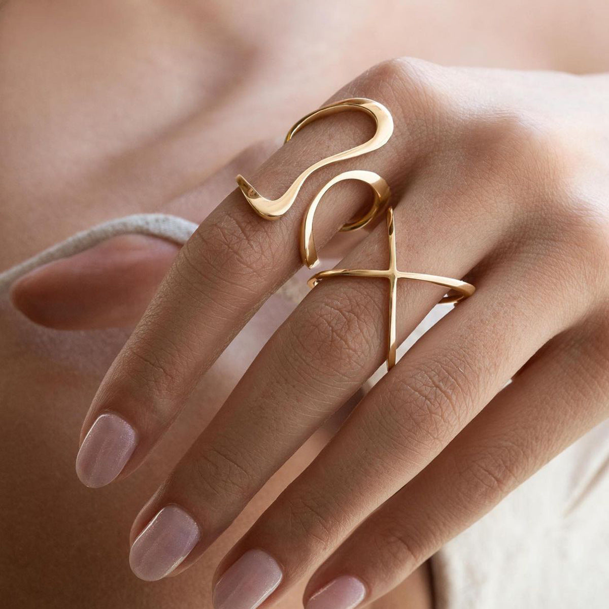 Gold Ring | Adjustable 18k Gold-Plated Minimalist Design for Women 1