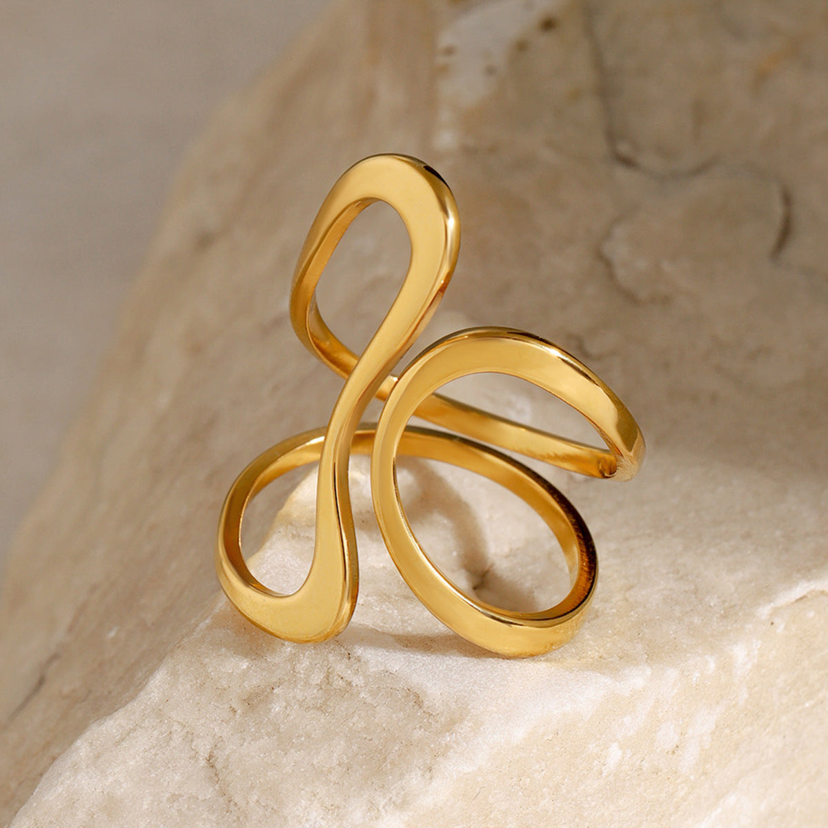 Gold Ring | Adjustable 18k Gold-Plated Minimalist Design for Women 2
