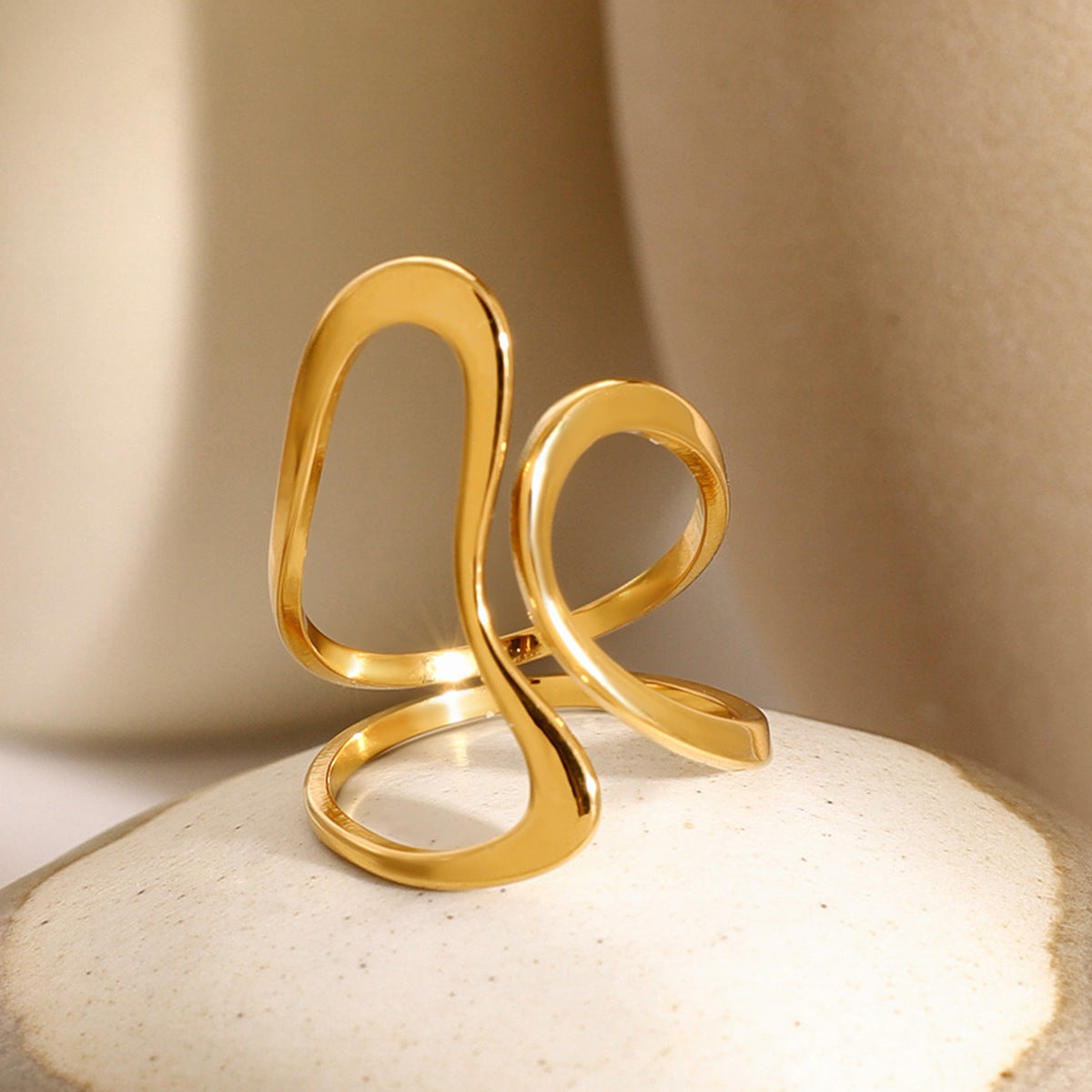 Gold Ring | Adjustable 18k Gold-Plated Minimalist Design for Women 3