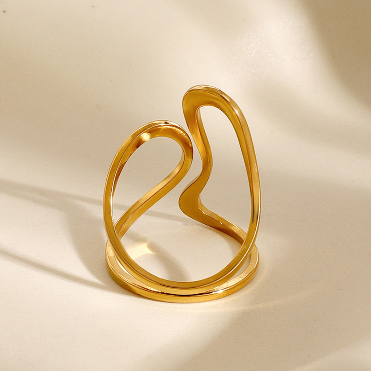 Gold Ring | Adjustable 18k Gold-Plated Minimalist Design for Women 4