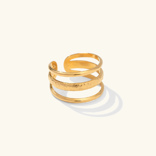 Gold Ring | Adjustable 3-Layer Hypoallergenic Design for Women 0