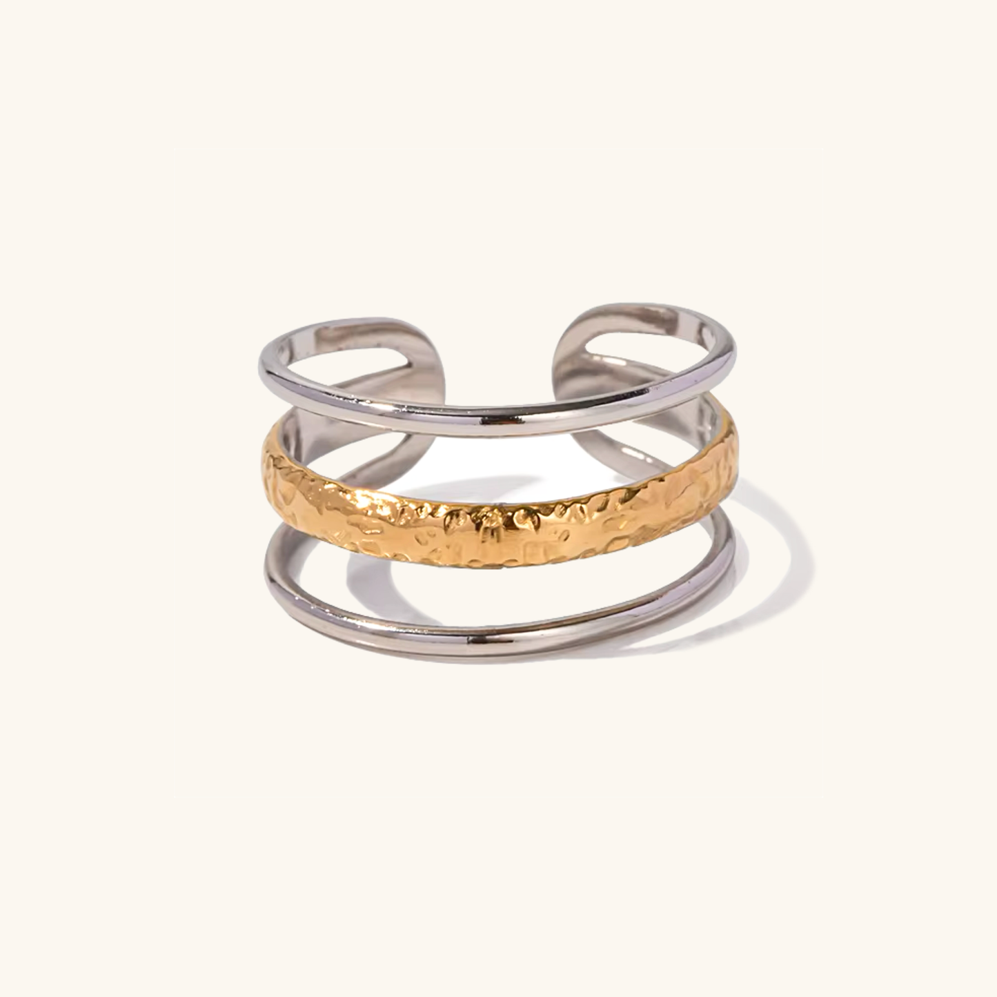 Gold Ring | Adjustable 3-Layer Hypoallergenic Design for Women 4