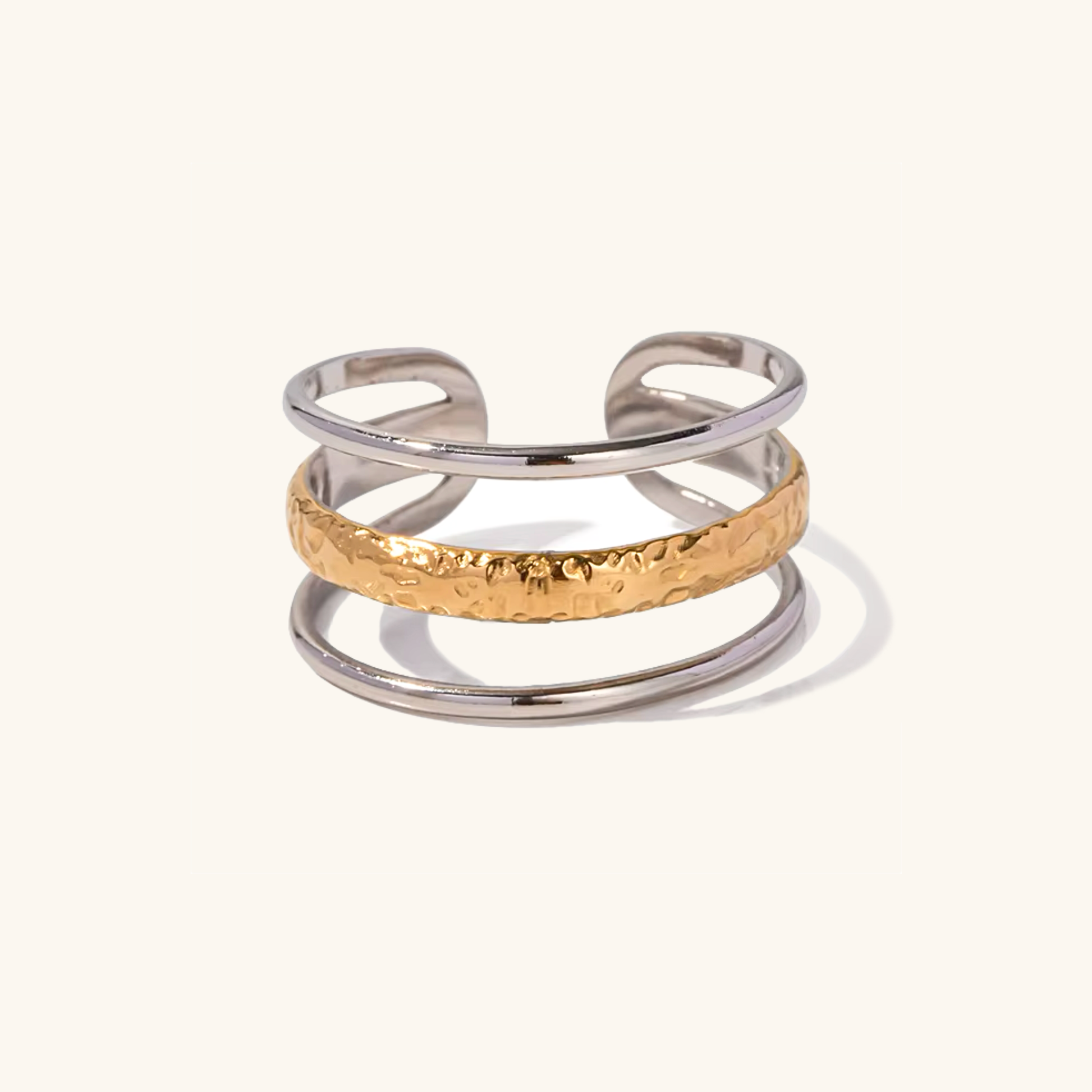Gold Ring | Adjustable 3-Layer Hypoallergenic Design for Women 4