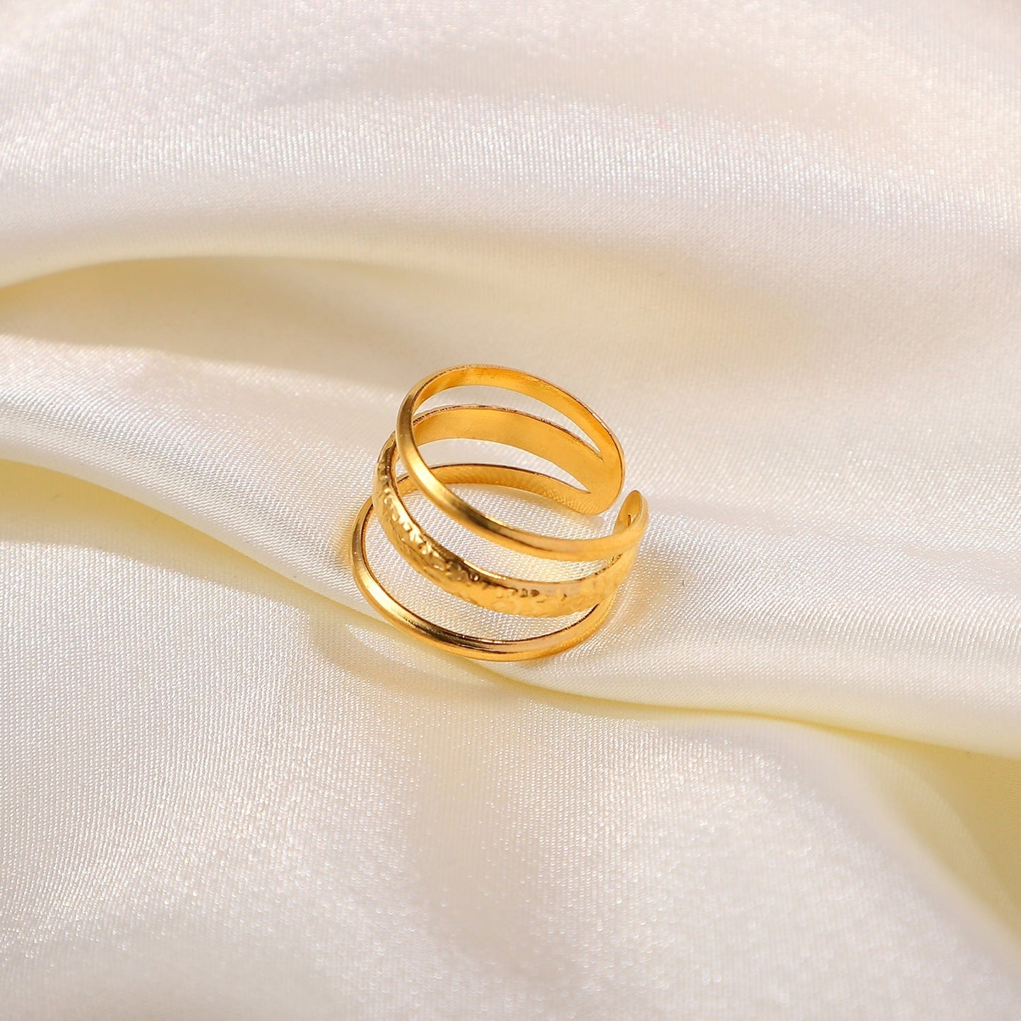 Gold Ring | Adjustable 3-Layer Hypoallergenic Design for Women 5