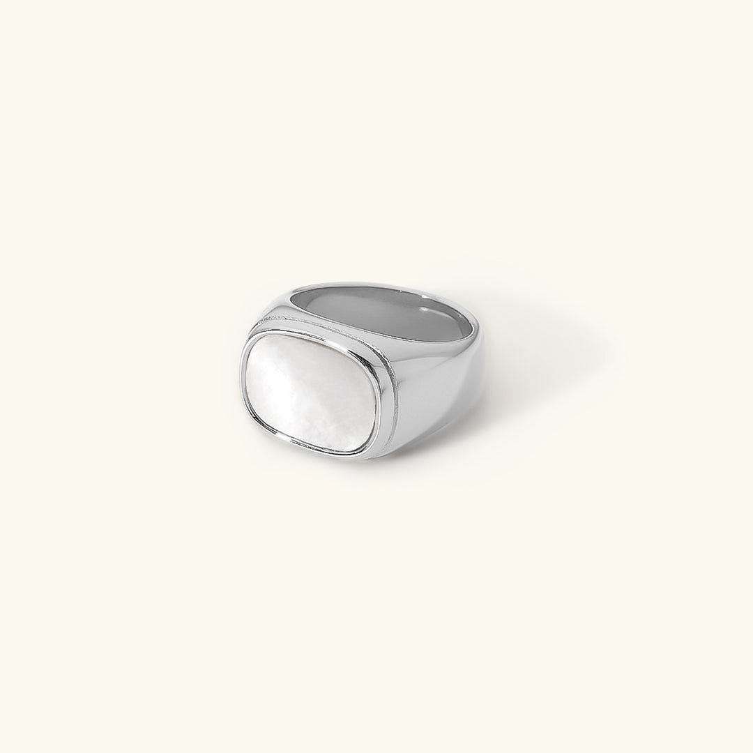 Gold Ring | Durable Stainless Steel with Faux Shell Center 3