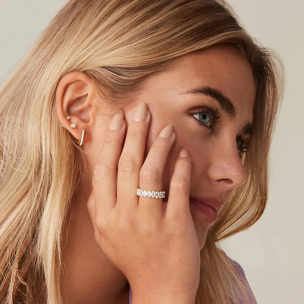 Gold Ring | Ethically Sourced Stainless Steel with Diamond Simulants 1