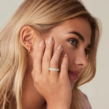 Gold Ring | Ethically Sourced Stainless Steel with Diamond Simulants 1