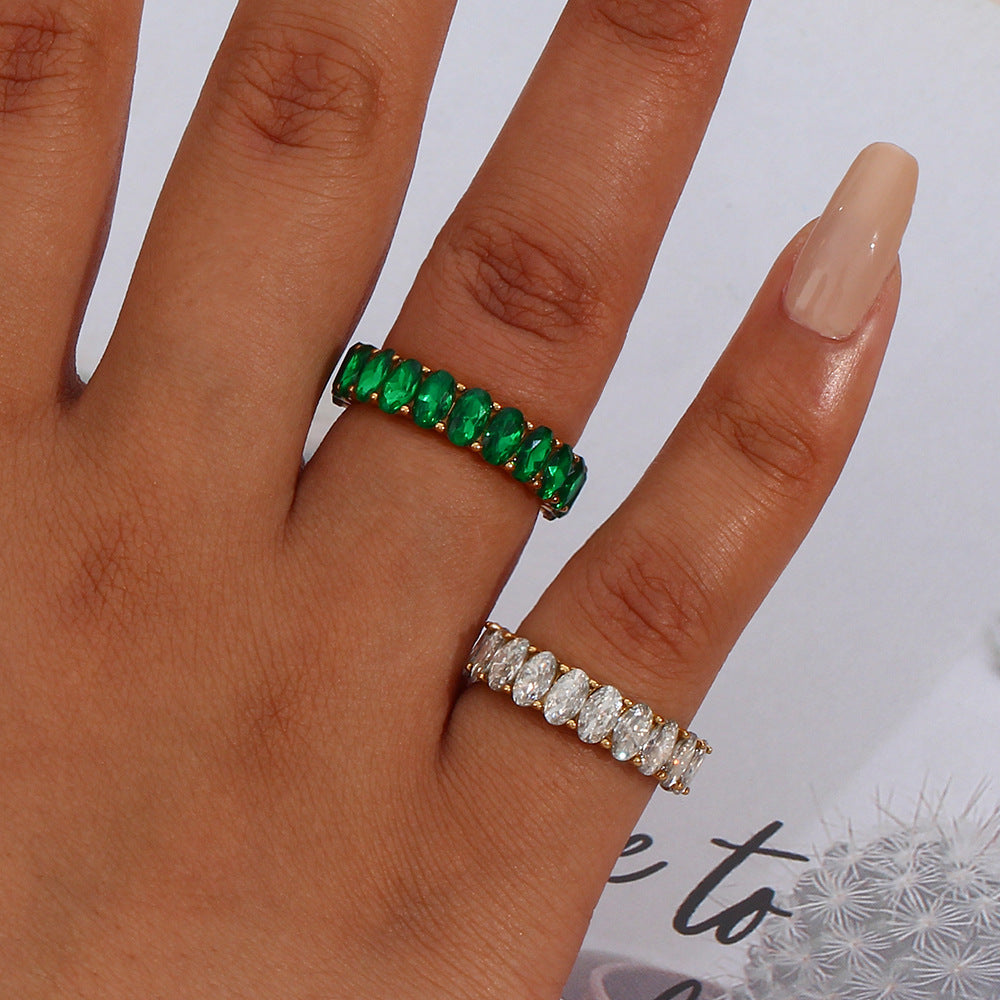 Gold Ring | Ethically Sourced Stainless Steel with Diamond Simulants 6