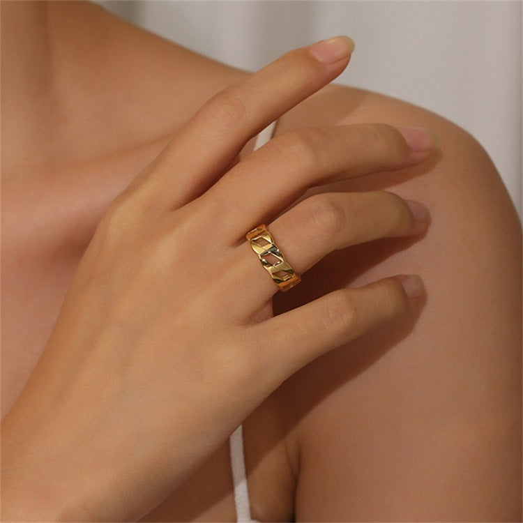 Gold Ring | Minimalist 14k Gold Plated Stainless Steel for Women 4