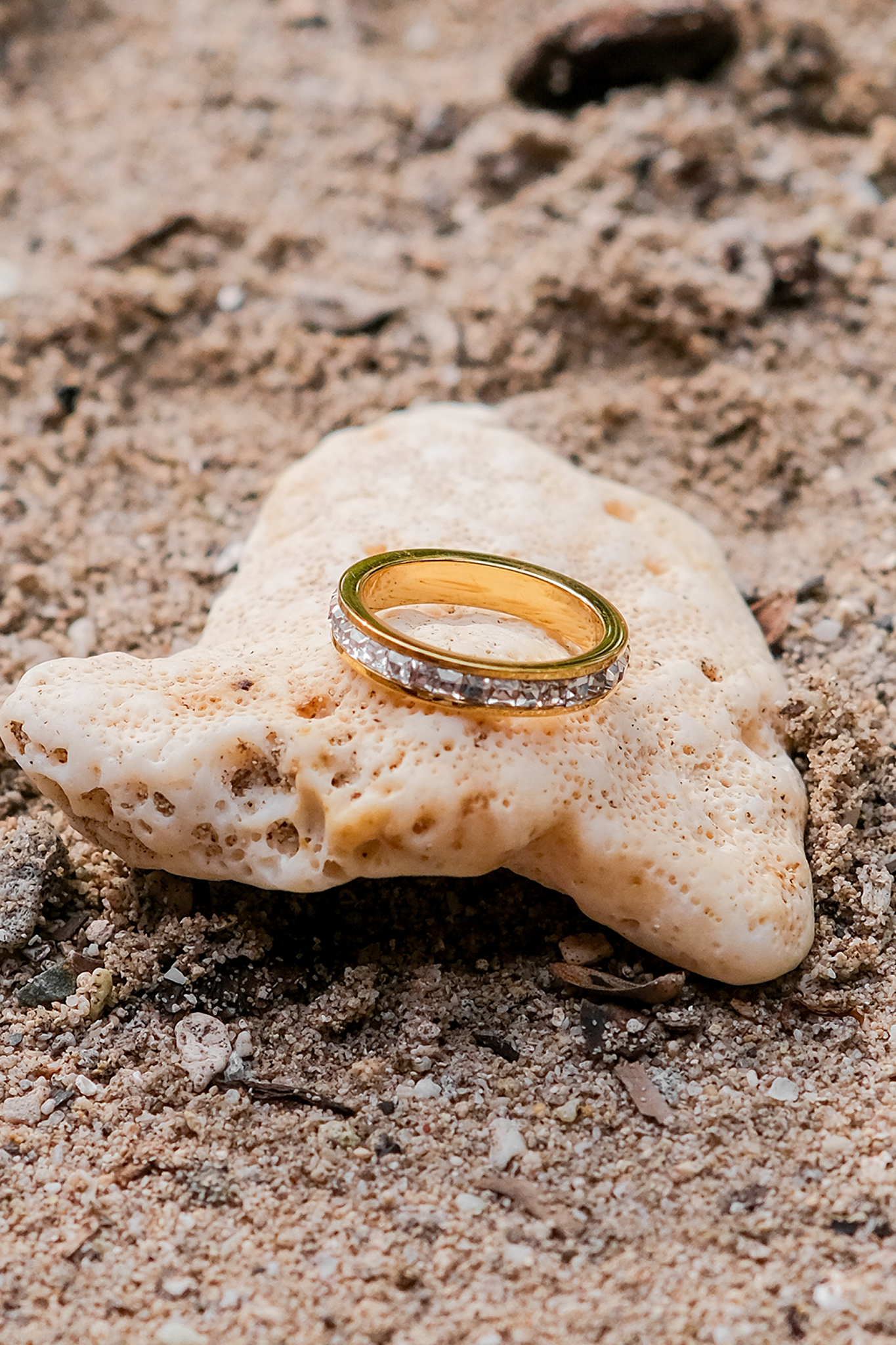 Gold Ring | Radiant 18k Gold-Plated Band with Dazzling Simulants 3