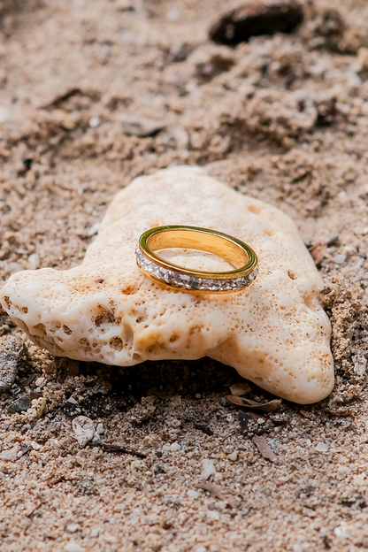 Gold Ring | Radiant 18k Gold-Plated Band with Dazzling Simulants 3