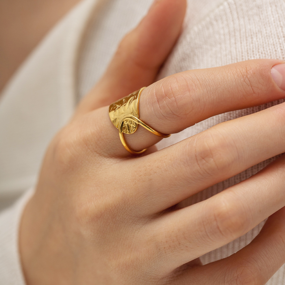 Gold Ring for Women | Minimalist Stainless Steel with 18k Gold Plating 1