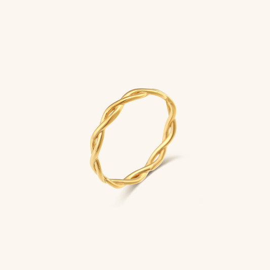 Gold Twisted Ring | Durable Ethically Sourced Stainless Steel-Plated Design 0