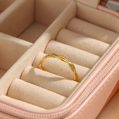 Gold Twisted Ring | Durable Ethically Sourced Stainless Steel-Plated Design 5