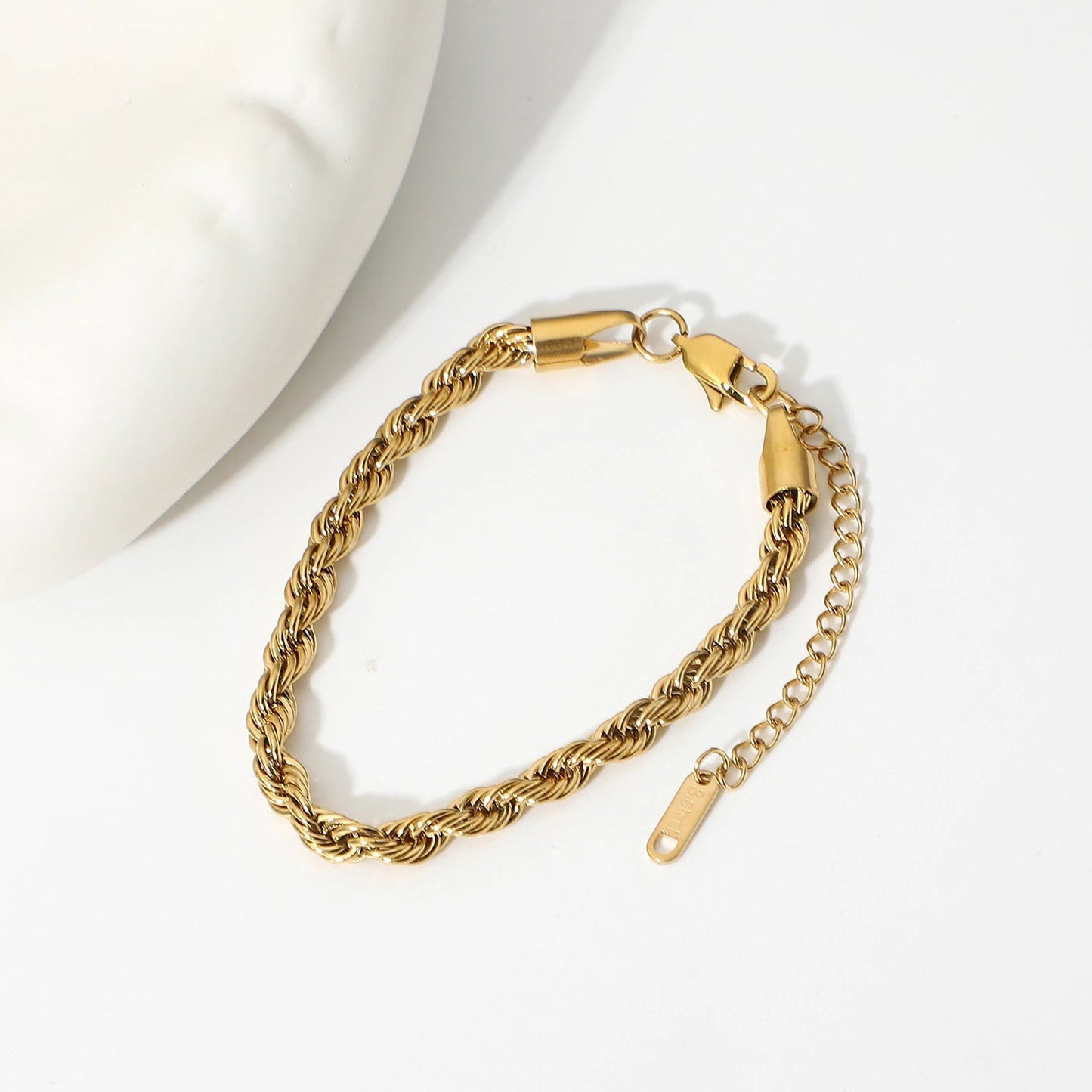 Gold Twisted Rope Chain Bracelet | Durable Stainless Steel with Hypoallergenic Finish 5