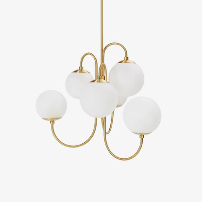 Gooseneck Chandelier | Elegant Wrought Iron with Glass Shades 1