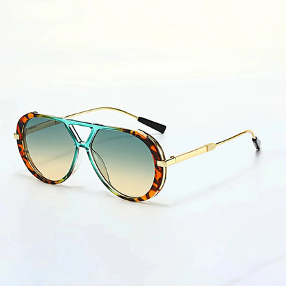 Gradient Aviator Sunglasses | Oversized Retro Design with UV400 Protection 0