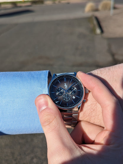 Szary Retro Chronograf