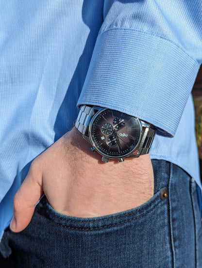 Szary Retro Chronograf