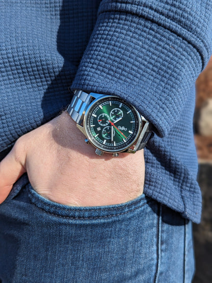Zielony sportowy chronograf