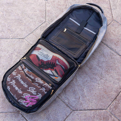 Grijze leren forenzen tas