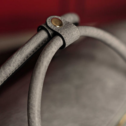 Grijze gewassen leren weekendtas duffel tas