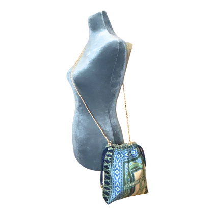 Fringe Harness Vintage Scarf Drawstring Crossbody Bag