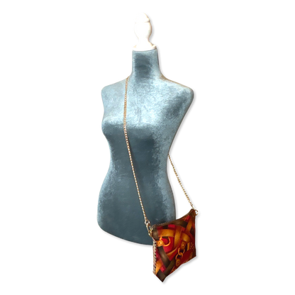 Harness Red Vintage Silk Scarf Crossbody Bag