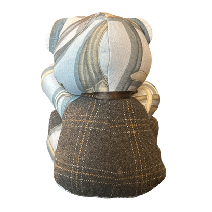 Equestrian Vintage Silk Scarf Patchwork Teddy Bear