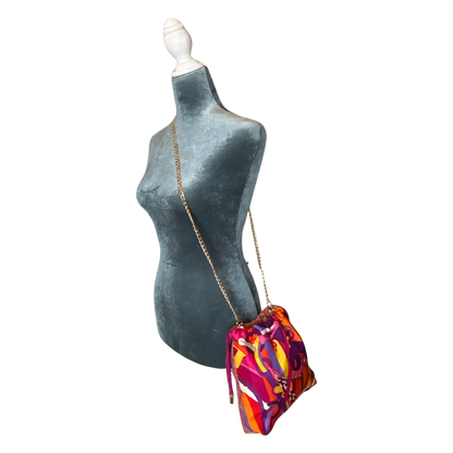 Pop Art Equestrian Vintage Scarf Drawstring Crossbody Bag