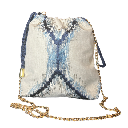 Ribbons Vintage Scarf Drawstring Crossbody Bag