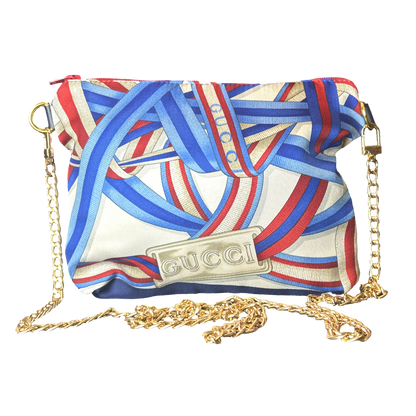 Ribbons Vintage Silk Scarf Crossbody Bag