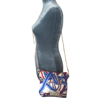 Ribbons Vintage Silk Scarf Crossbody Bag