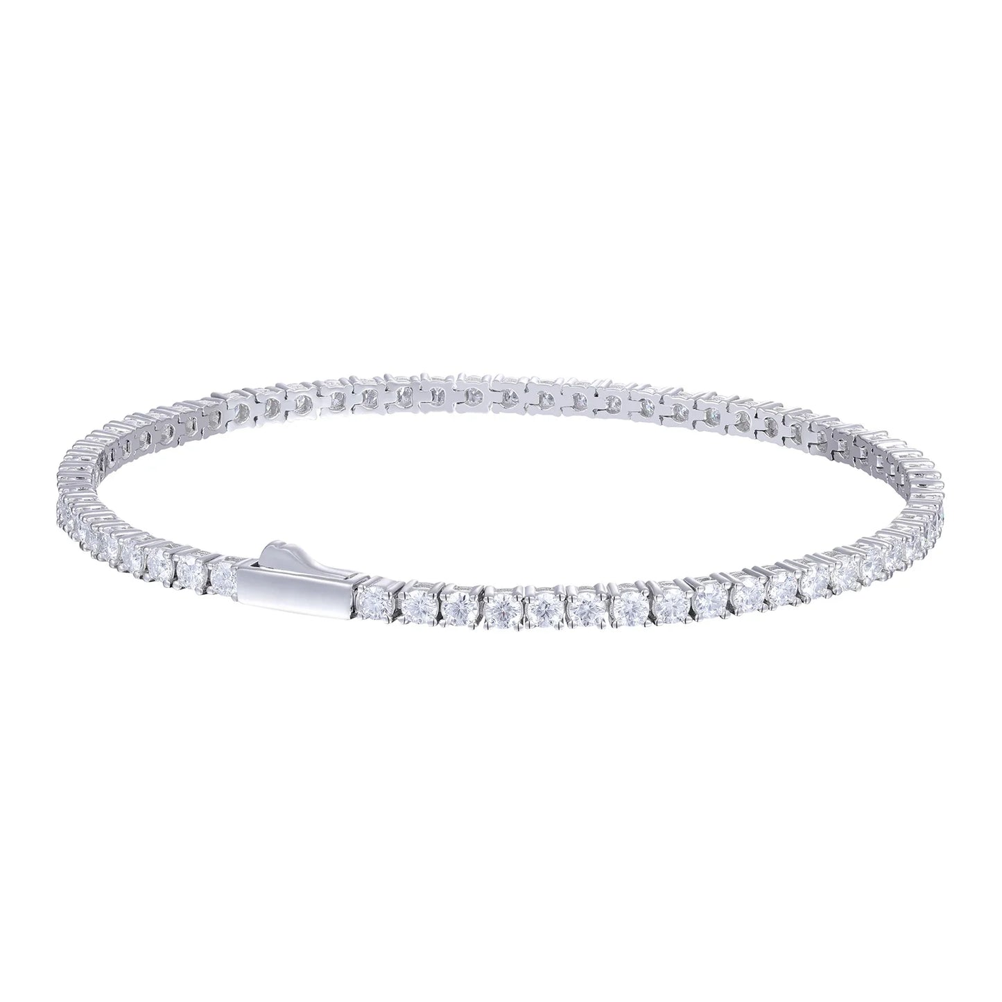 Bransoletka tenisowa Célestin Lévêque srebrna 2.5mm