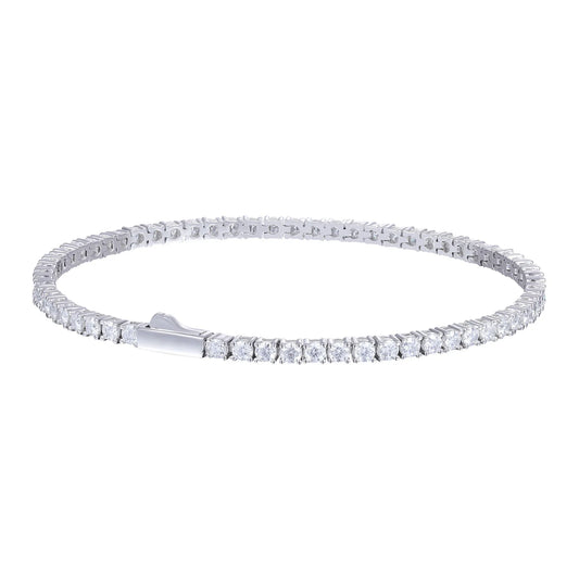 Bransoletka tenisowa Célestin Lévêque srebrna 2.5mm