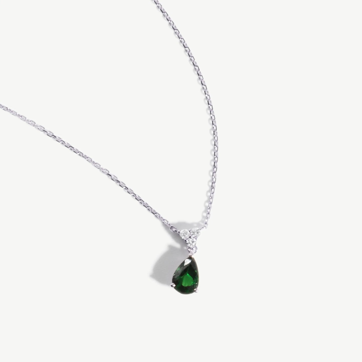 Ciondolo con diamante Tsavorite Jardin Vert in oro bianco 18K